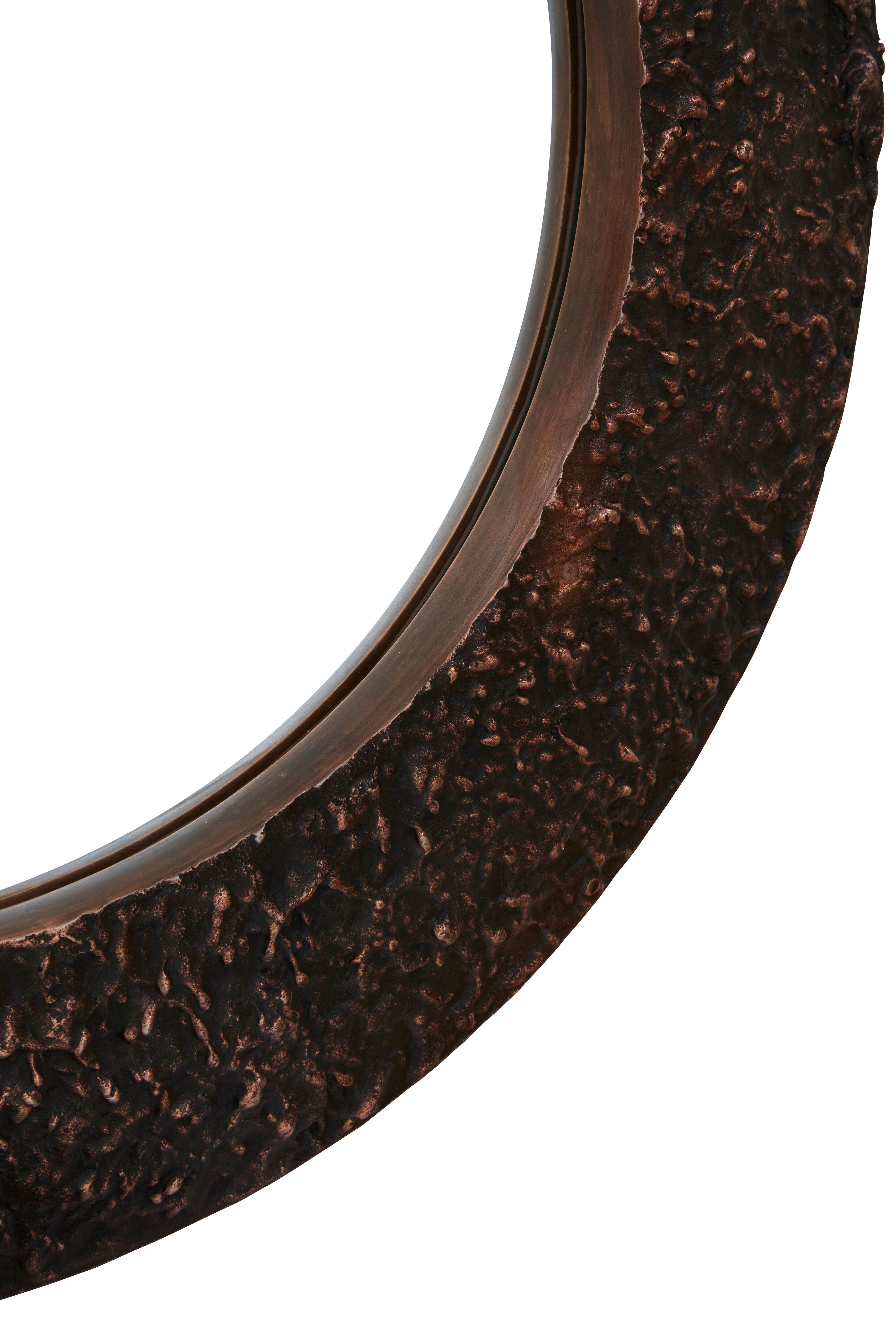Koby Textured Copper Round Wall Mirror